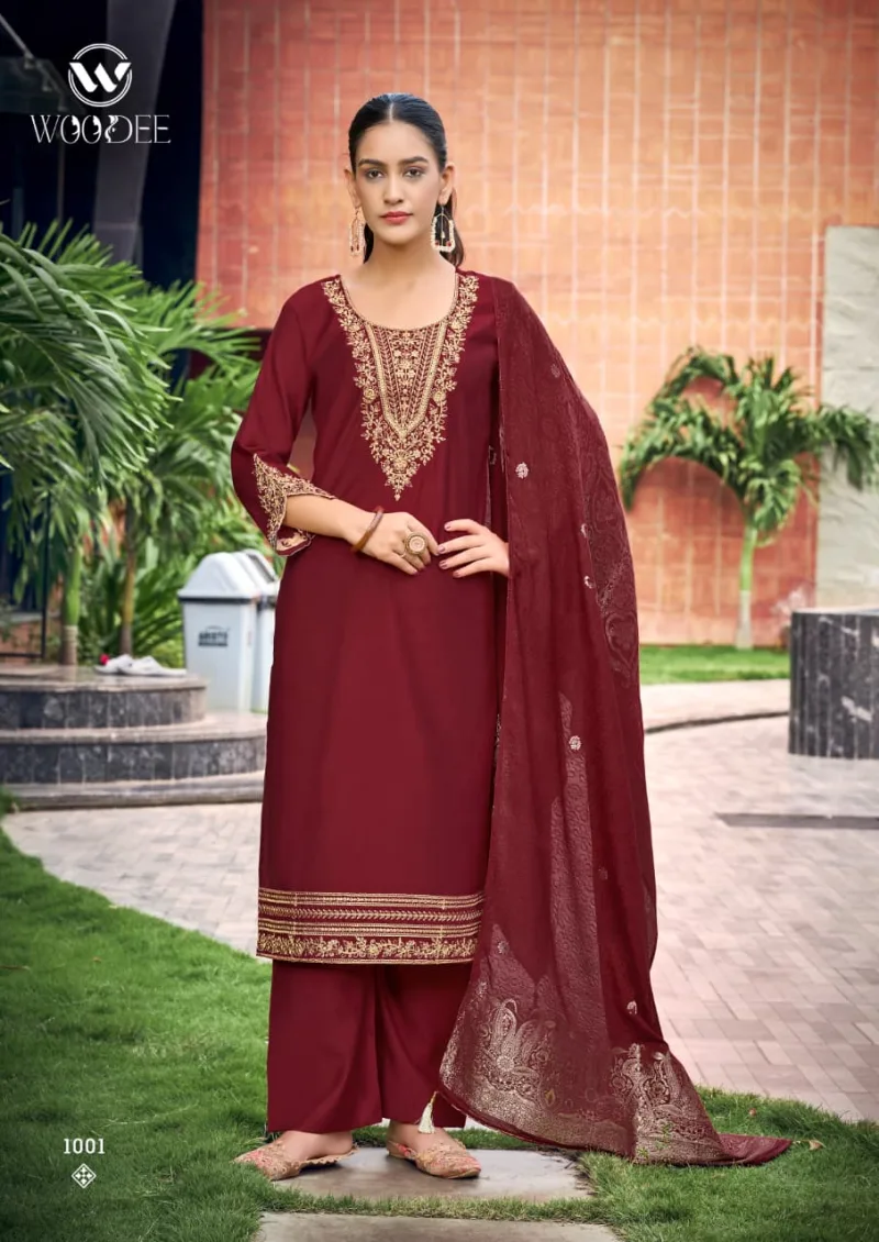 Veda Vol 2 By Woodee Viscose Gadhwal Kurti With Bottom Dupatta